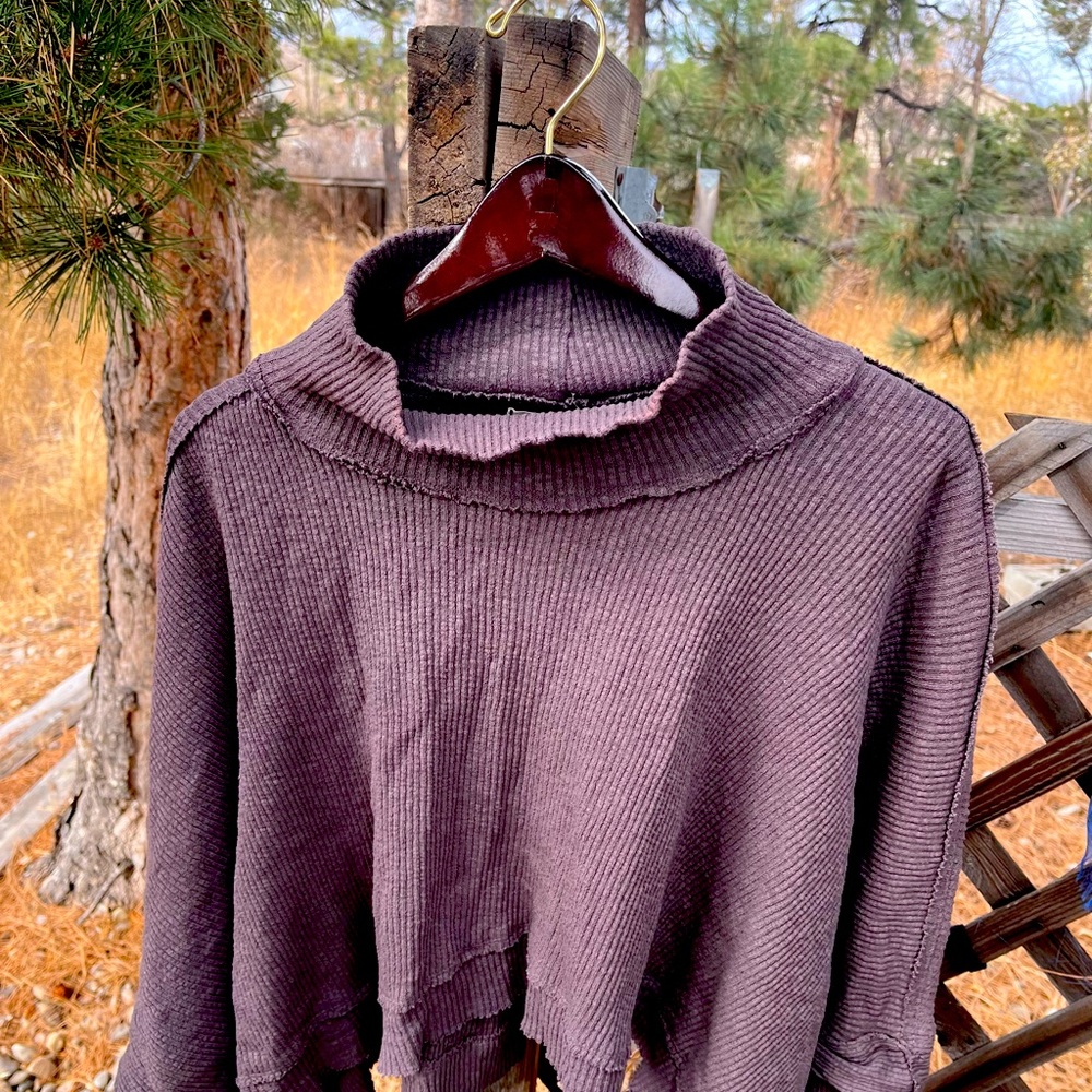 Free People We The Free Moon Daisy Thermal Pullover Horseshoe Size Large